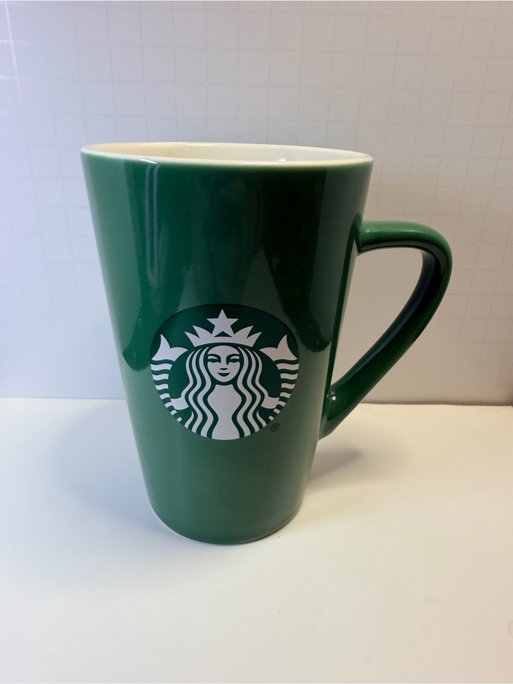 Starbucks Dark Green Ceramic Logo Tall 12 oz Mug
